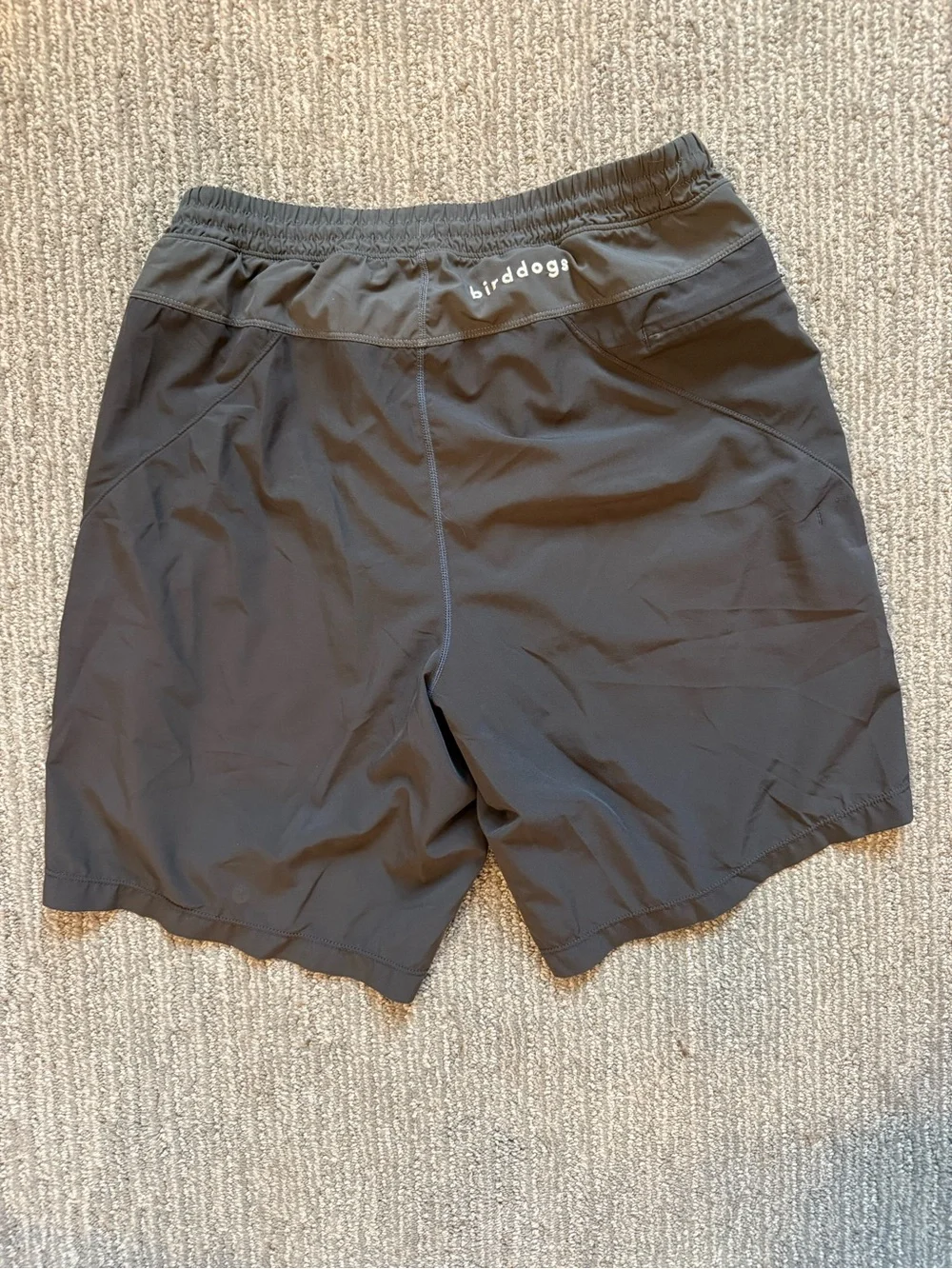 Birddogs Men’s Gray Performance Athletic Shorts Zip Pockets Size L